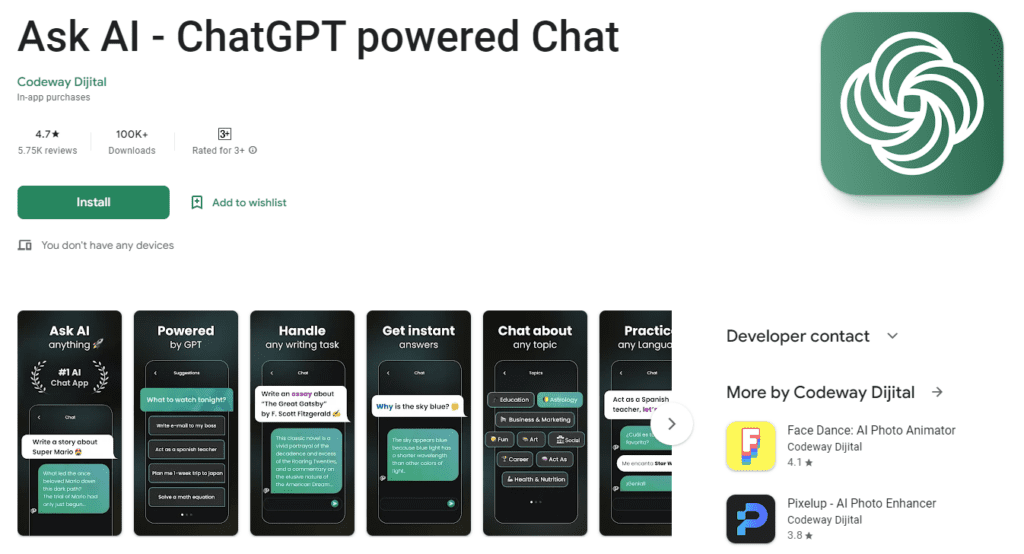 Ask AI - Chat App With ChatGPT