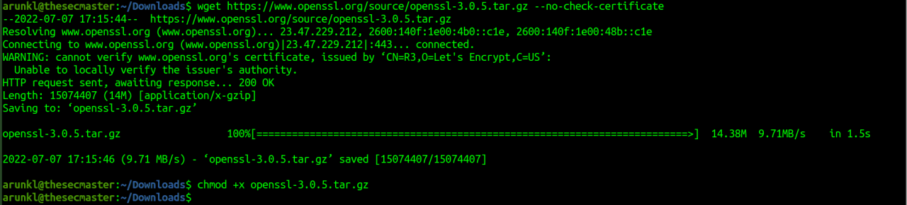 Download the latest OpenSSL package