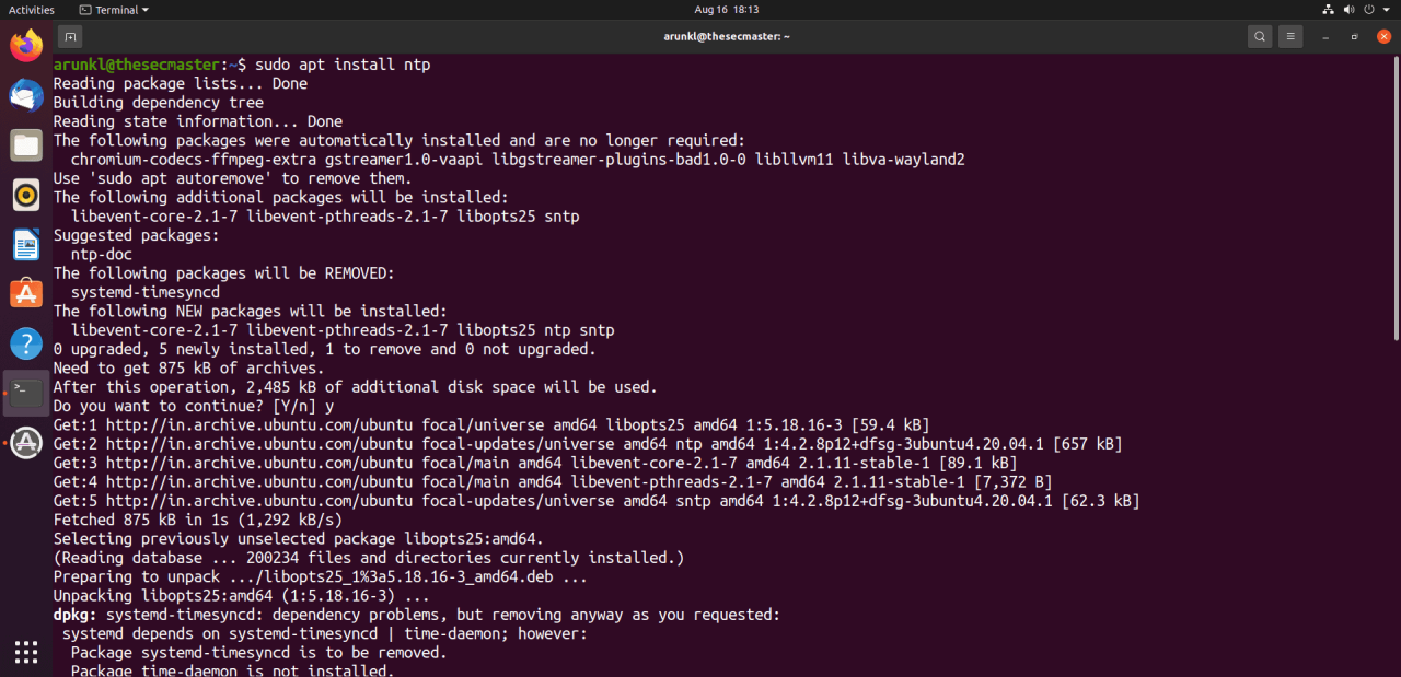 Install NTP on Ubuntu