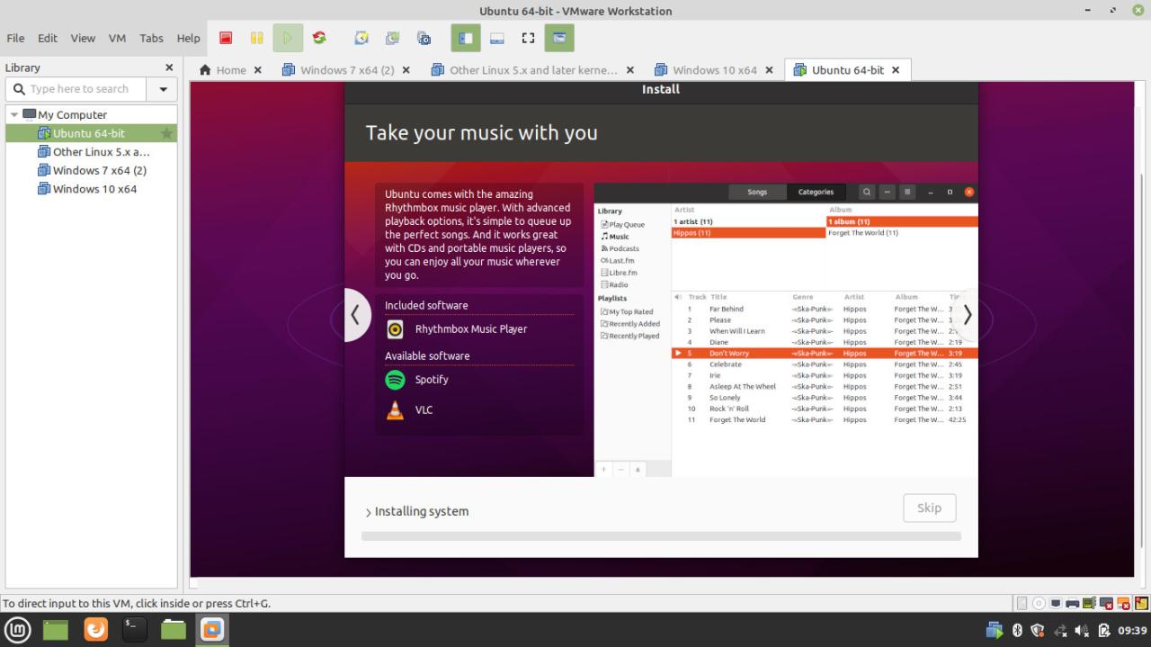 Installation of Ubuntu in Progress