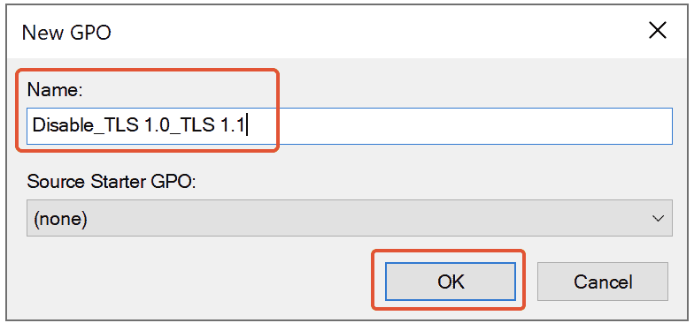 Rename the GPO to 'Disable_TLS 1.0_TLS 1.1'
