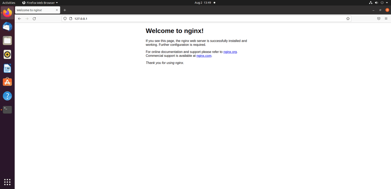 Verify the Nginx service is running