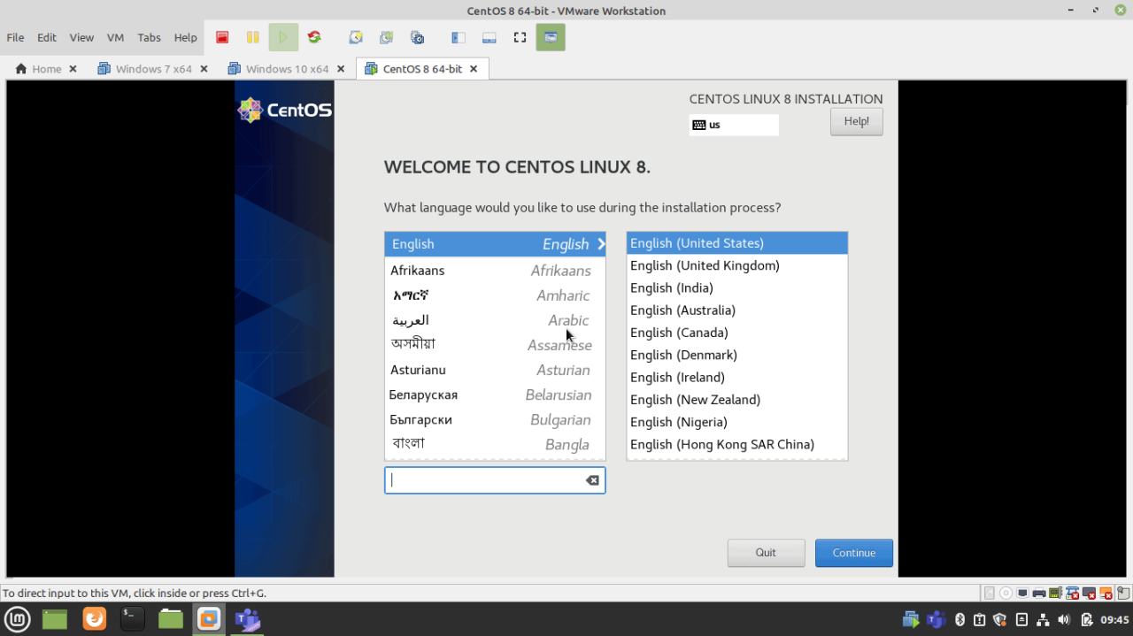 Welcom To CentOS Linux 8