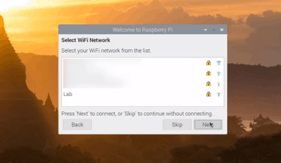 Setting up the wireless settings in Raspberry Pi OS
