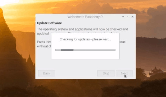 Update software in process in Raspberry Pi