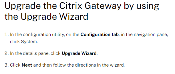 How To Upgrade Citirx Gateway using upgrade wizard
