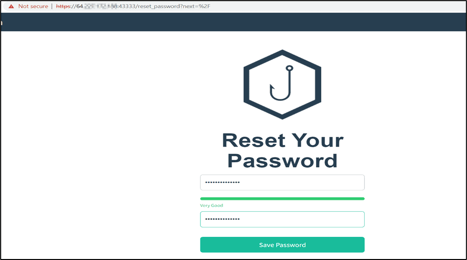 Set admin password of Gophish