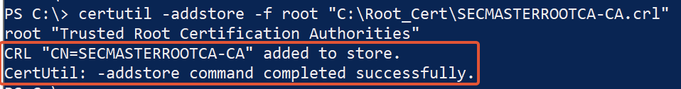 Command to add CRL into Local Store