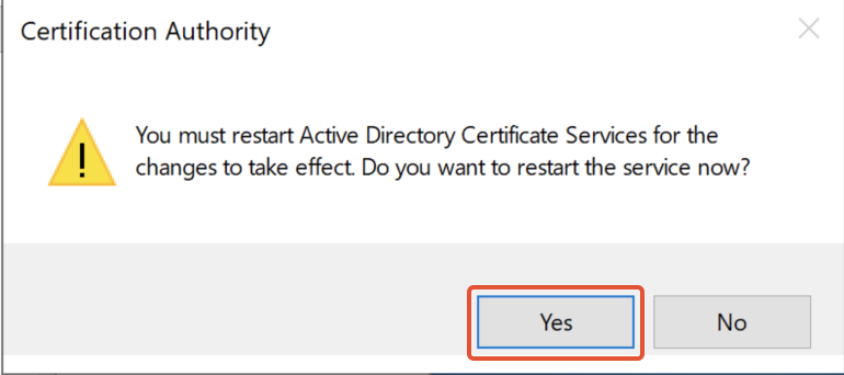 Restart the certificate services