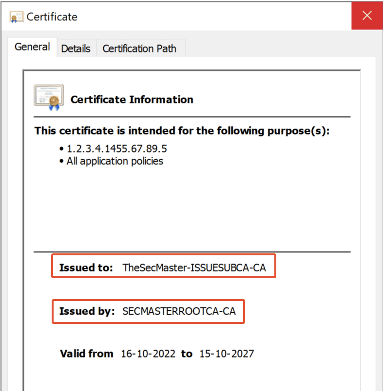 Verify the certificate