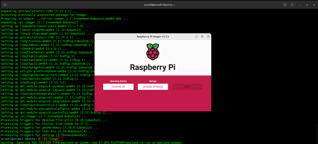 Launch Raspberry Pi Imager on Ubuntu